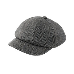 Classic herringbone newsboy cap with a subtle pattern, perfect for adding a touch of timeless style to any outfit. Vintage-inspired headwear.