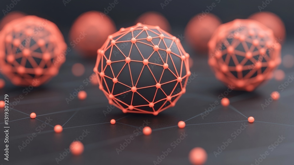 Poster dynamic abstract network visualization digital space graphic design dark environment futuristic conc