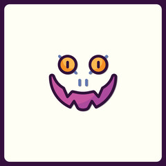 Whimsical Halloween: A minimalist pumpkin face icon for festive designs