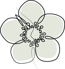 Strawberry flower elegance continuous line art drawing.