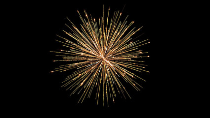  Golden Firework Burst in the Night Sky – Spectacular Celebration Display.
