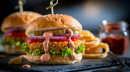 Delicious Cheeseburger with Fresh Ingredients