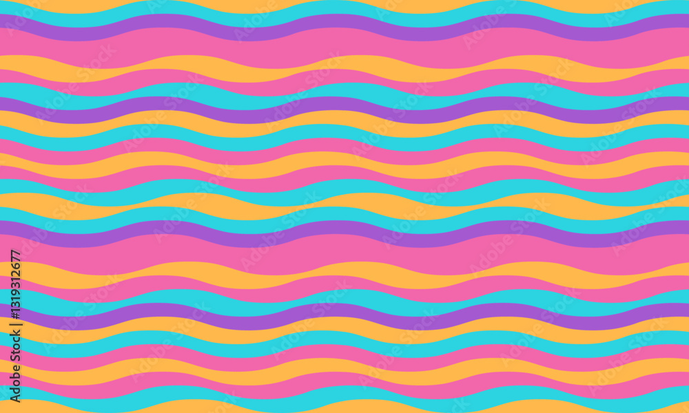 Poster abstract background with wavy stripes in vibrant colors, creating a rippled, liquid effect. smooth c