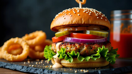 Delicious Cheeseburger with Fresh Ingredients