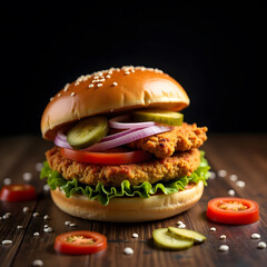 Delicious Cheeseburger with Fresh Ingredients