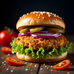 Delicious Cheeseburger with Fresh Ingredients