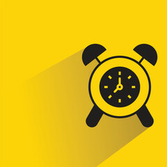 alarm clock icon with shadow yellow background