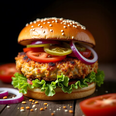 Delicious Cheeseburger with Fresh Ingredients