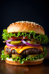 Delicious Cheeseburger with Fresh Ingredients