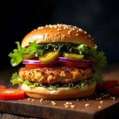 Delicious Cheeseburger with Fresh Ingredients