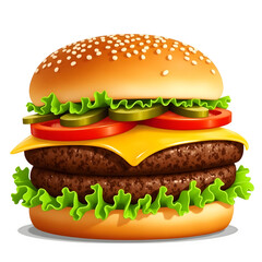 Delicious Cheeseburger with Fresh Ingredients