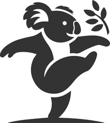 Koala balancing on one foot animal vector