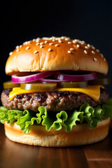 Delicious Cheeseburger with Fresh Ingredients