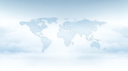 Fototapeta premium World map in the clouds, a stunning aerial view of earth's continents from above