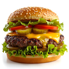 Delicious Cheeseburger with Fresh Ingredients