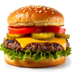 Delicious Cheeseburger with Fresh Ingredients