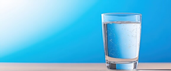 Clear glass of water on a simple surface symbolizing clean water initiatives and importance of hydration for health