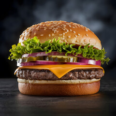 Delicious Cheeseburger with Fresh Ingredients
