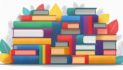 seamless pattern with colorful books