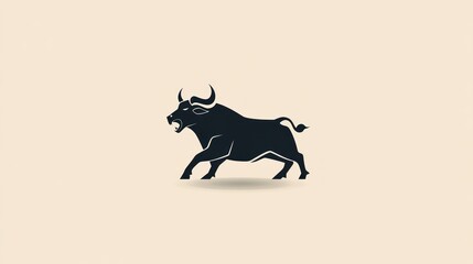 Obraz premium Silhouetted bull, symbolic image, for use in design or graphic projects