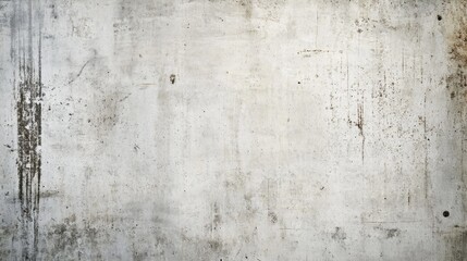 Fototapeta premium A rough, weathered concrete wall displays various textures and stains, telling a story of wear and age in an urban environment. Sunlight casts shadows, enhancing its rugged appeal