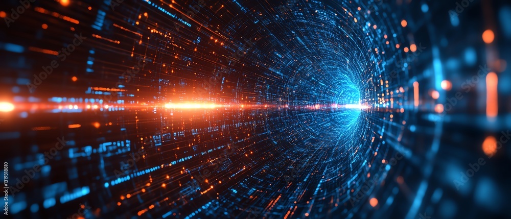 Poster futuristic abstract representation of digital transformation in business
