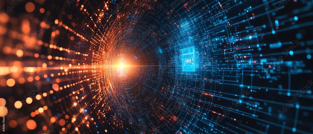 Aufkleber futuristic abstract representation of digital transformation in business