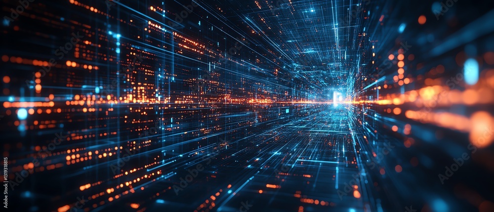 Aufkleber Futuristic abstract representation of digital transformation in business