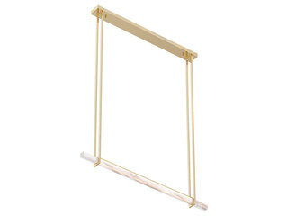 RH Audubon Single Bar Linear Chandelier 60 - Elegant Lighting Fixture Against white Background	