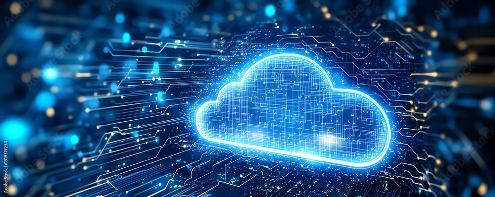Aufkleber secure cloud computing concept illustration