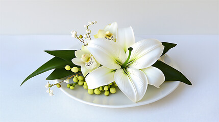  sophisticated white lily and orchid bouquet