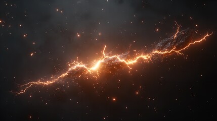 Celestial Fracture A Fiery Cosmic Rift Explodes Across A Dark Expanse, Showcasing Intense Energy And Incandescent Sparks Against A Deep, Star-dusted Background