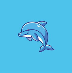  A charming vector picture of a drawn dolphin
