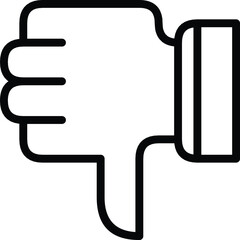 Thumbs Down Icon Depicting Disapproval or Negative Feedback