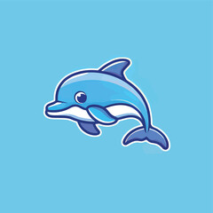  A charming vector picture of a drawn dolphin