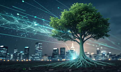 The roots of the digital Age: a tree of data that goes into the ground
