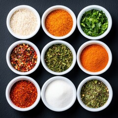 A colorful array of culinary spices showcasing the richness of global flavor profiles in gourmet cooking styles
