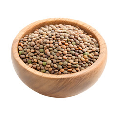 Fototapeta premium Wooden bowl brimming with wholesome lentils, showcasing their natural textures and earthy tones, perfect for healthy and hearty meals.