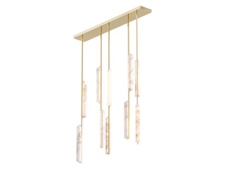 Rh Audubon Linear Chandelier 54 - Elegant Lighting Fixture Against white Background	
