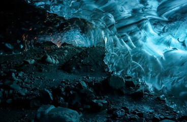 Exploring the majestic ice cave in vatnajokull glacier, iceland