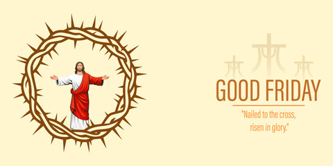 Good Friday Banner,  Jesus Christ Illustration