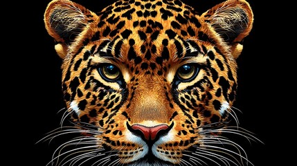 Naklejka premium Jaguar Portrait for Dark Background.