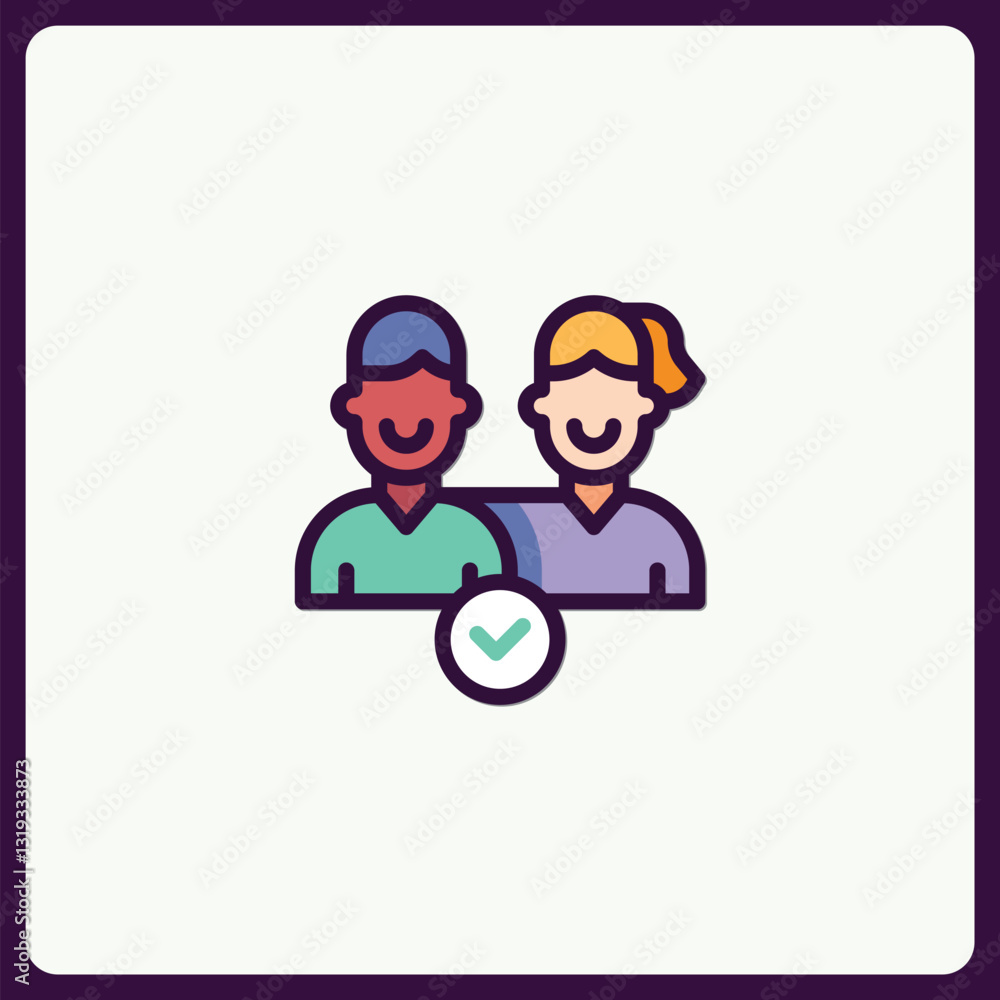Poster teamwork and collaboration icon displaying agreement and project completion