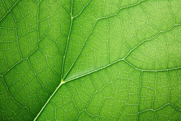 Macro close-up of a green leaf texture background