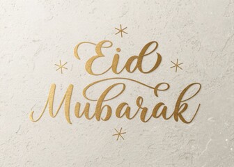 Elegant Gold "Eid Mubarak" Greeting on Textured Background