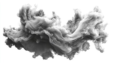 A Grayscale Abstract Cloud Of Swirling Ink, Evoking A Sense Of Ethereal Movement And Fluid Energy In A Monochromatic Design