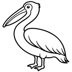 Elegant Pelican in One Line Vector Design