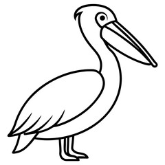 Elegant Pelican in One Line Vector Design