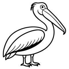 Elegant Pelican in One Line Vector Design