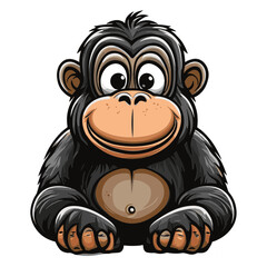 Fototapeta premium Chimpanzee cartoon vector illustration 